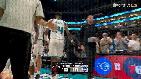 热火vs黄蜂米勒弧顶三分，给黄蜂续命了。黄蜂还有一线生机 