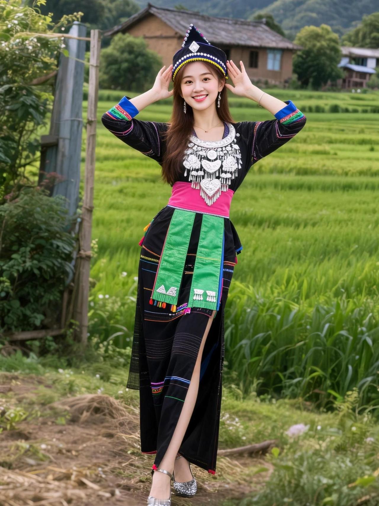 苗乡生活照 抖音ai创作 高颜值