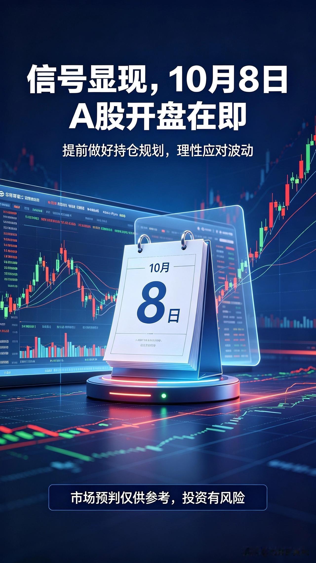 A股：迹象显现，10月8日开盘，投资者提前做好准备
 
国庆长假休市，不少股民这