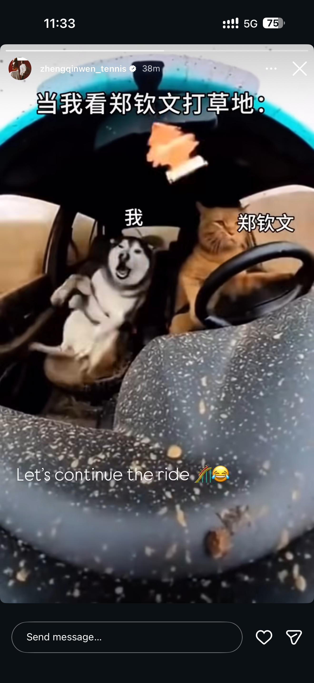 当我看郑钦文面对登网签表甚至玩起了自己的梗： 