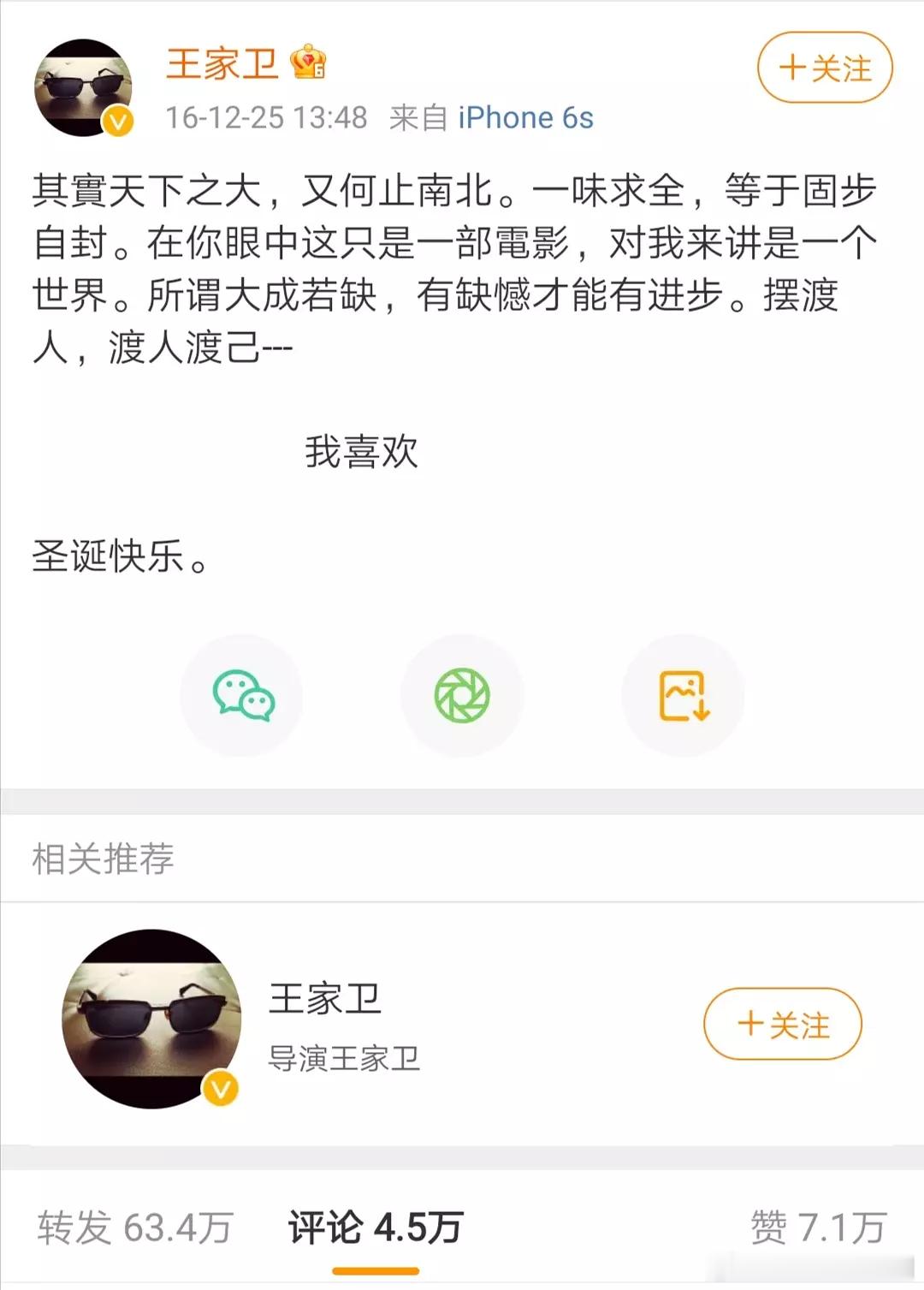 一看到王家卫名字，就想到当年摆渡人的盛况 ​​​