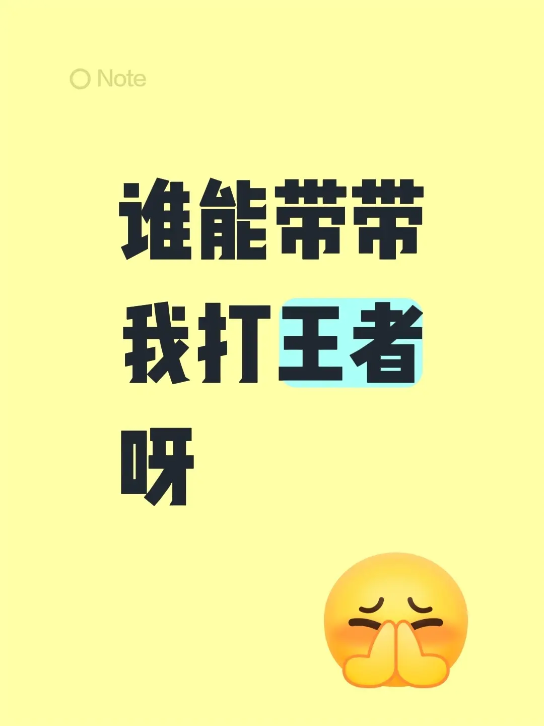谁能带带我打王者呀