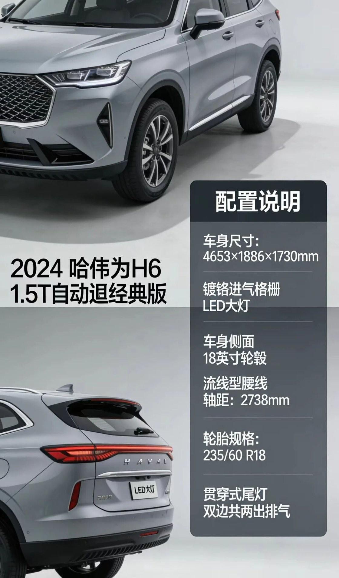2025款哈弗H6 1.5T经典版，依托长城柠檬平台打造，定位家用紧凑型SUV，