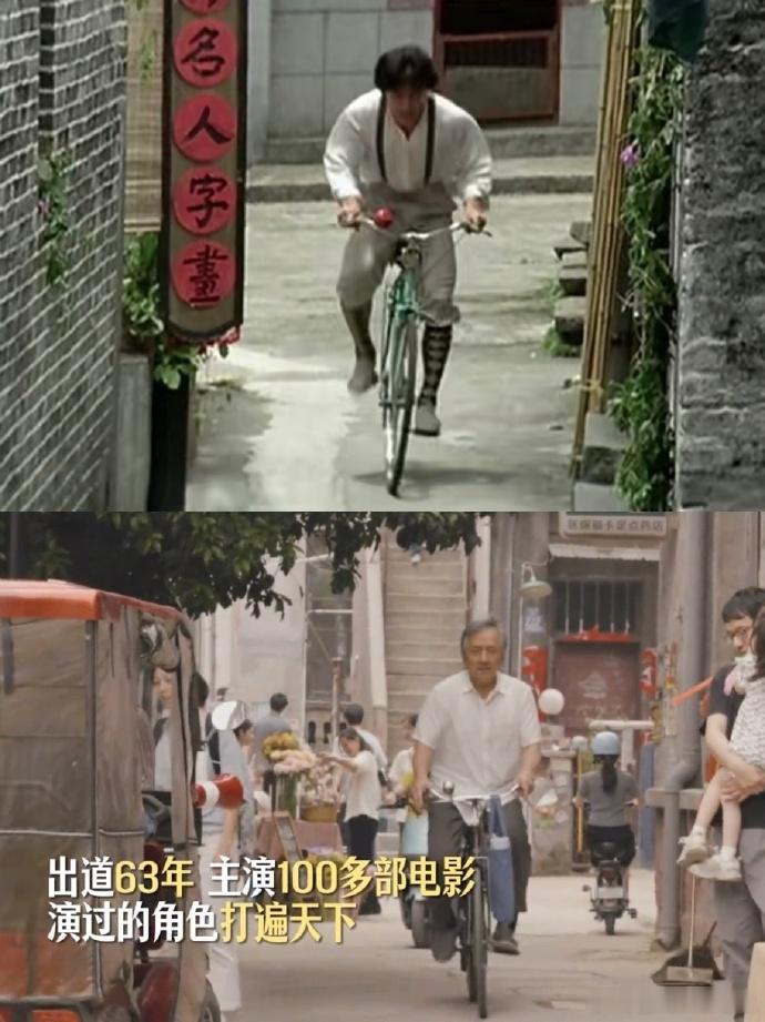 出道 63 年，主演 100 多部电影的成龙，在《过家家》里成了骑车的邻家长辈。