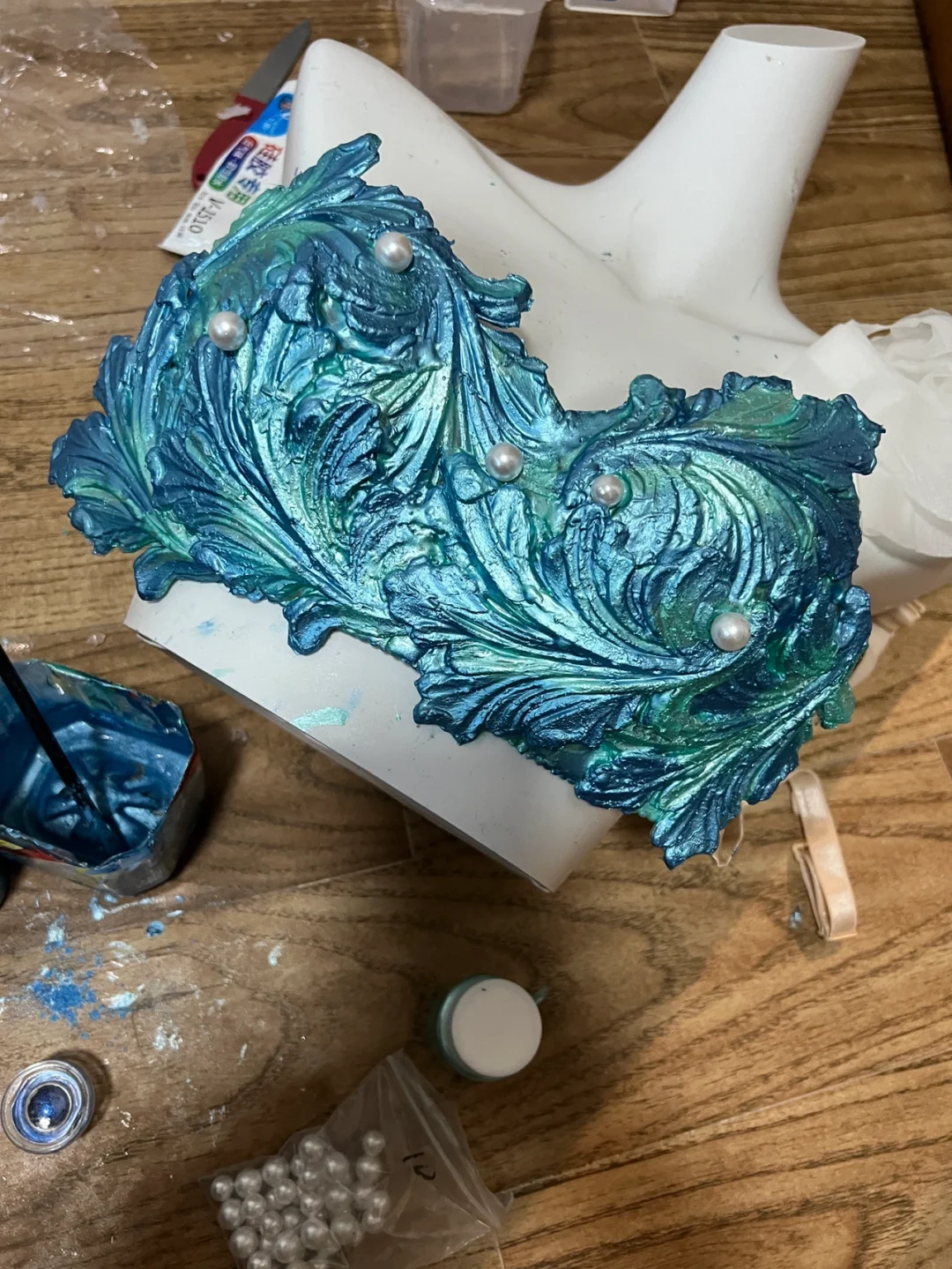 我做了硅胶胸衣给自己诶 手工DIY美人鱼Bra