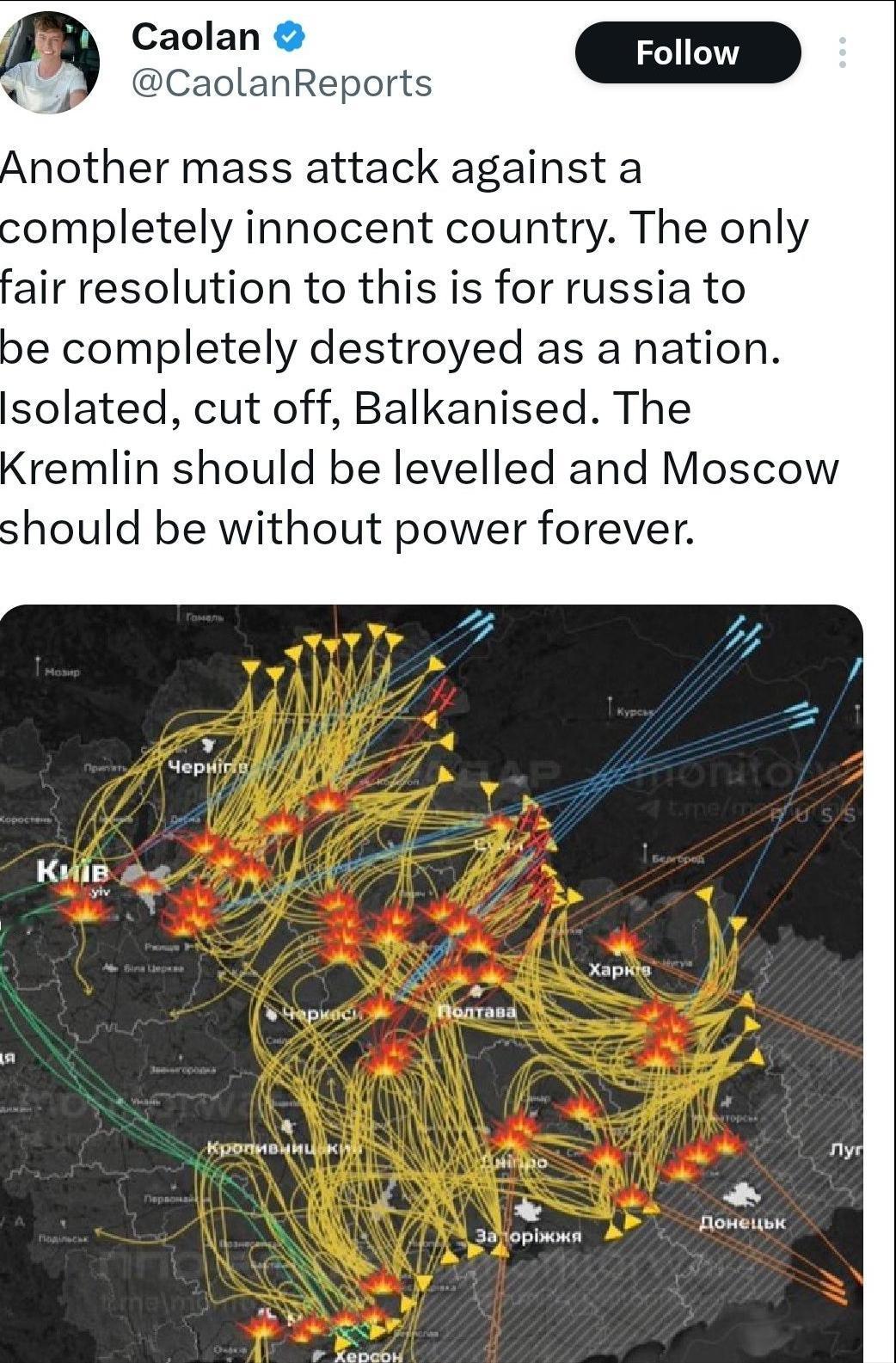 由于11月8日凌晨俄军的远程精确打击，
乌克兰境内所有的火力发电厂都已关闭运营。