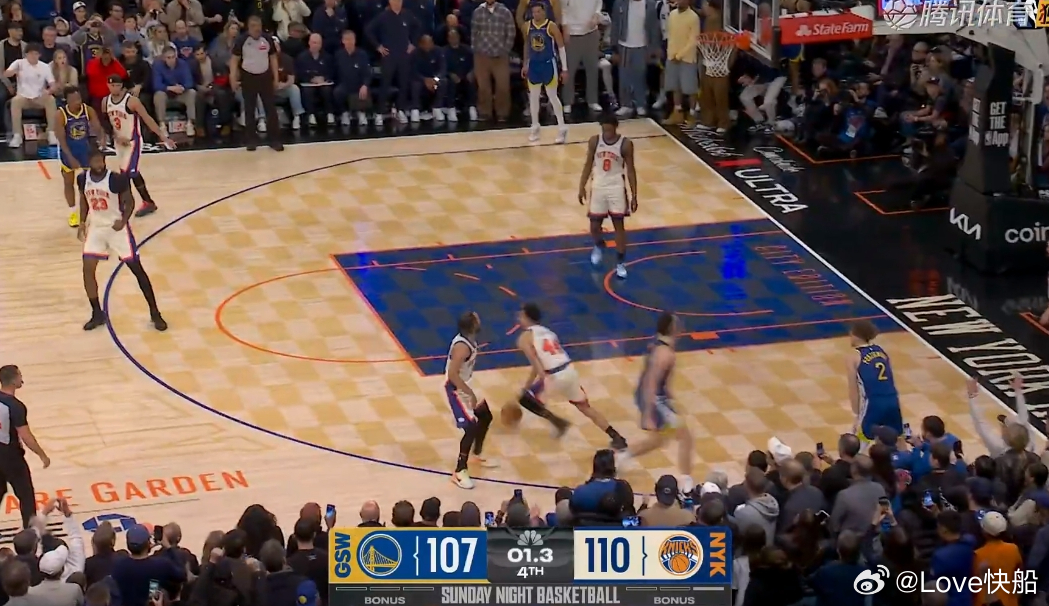勇士最后扳平三分出现失误，这样的话，他们107比110不敌尼克斯，尼克斯在自己的