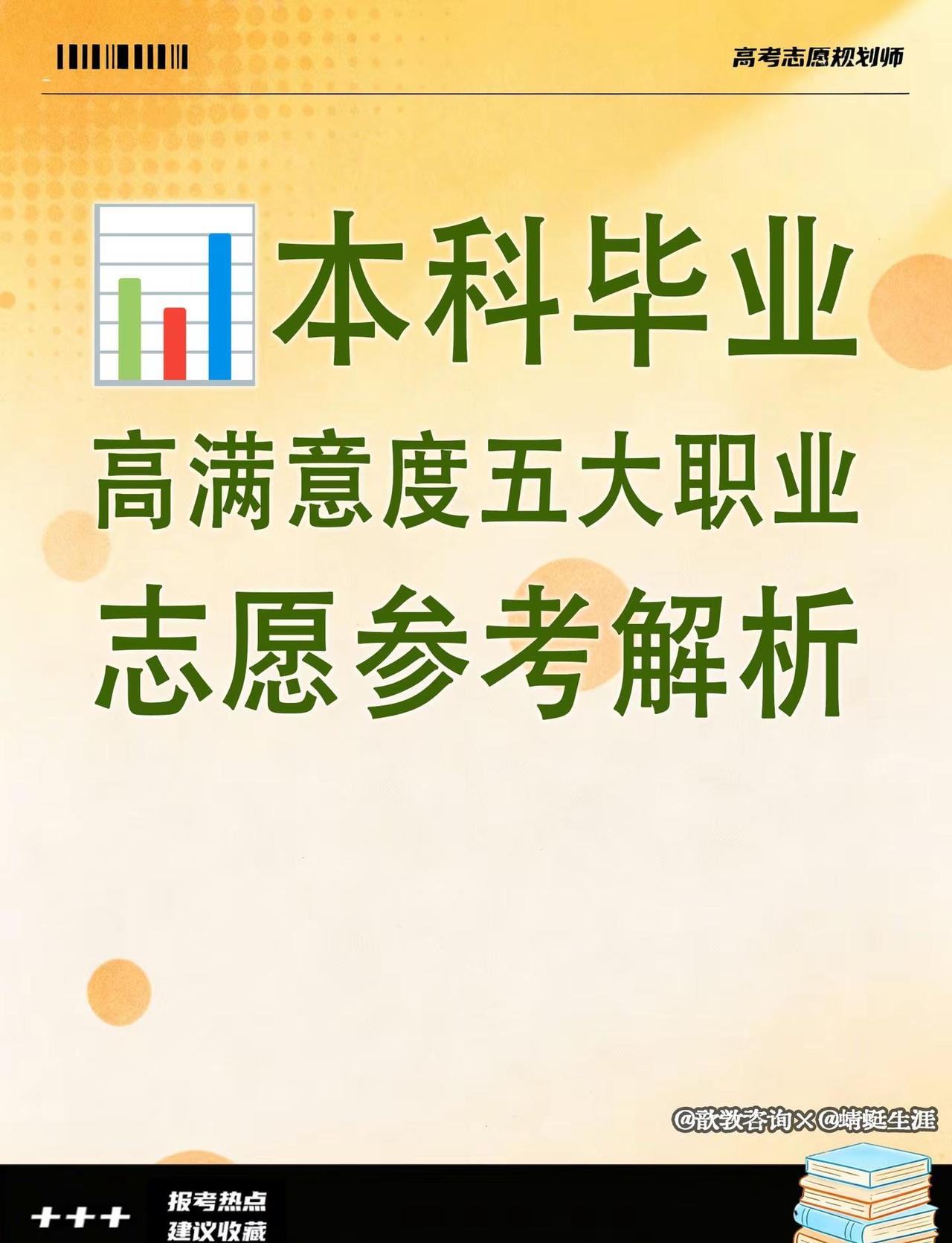 📊本科毕业高满意度五大职业志愿参考解析。✨榜单满意度排序（源自麦可思2025届