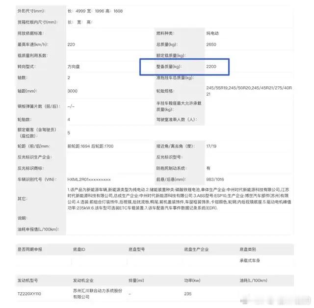 小米YU7入门版减重115公斤基本都是电池重量电池容量从96.3kWh缩至73k