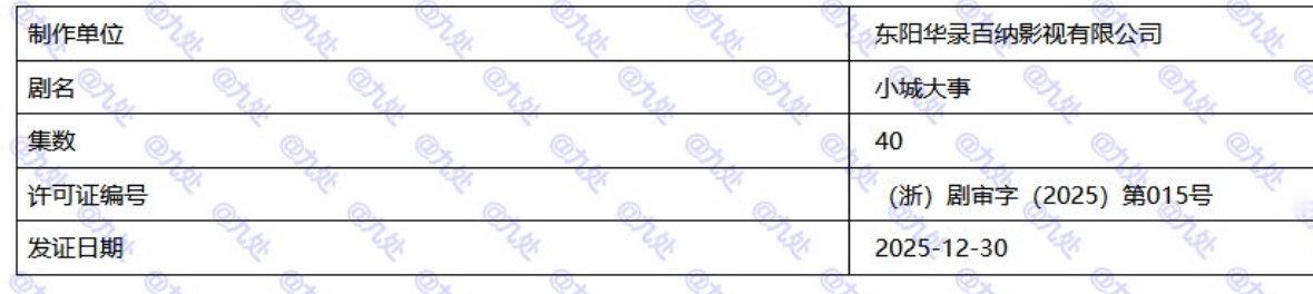 《小城大事》下证喽，坐等开播～ 