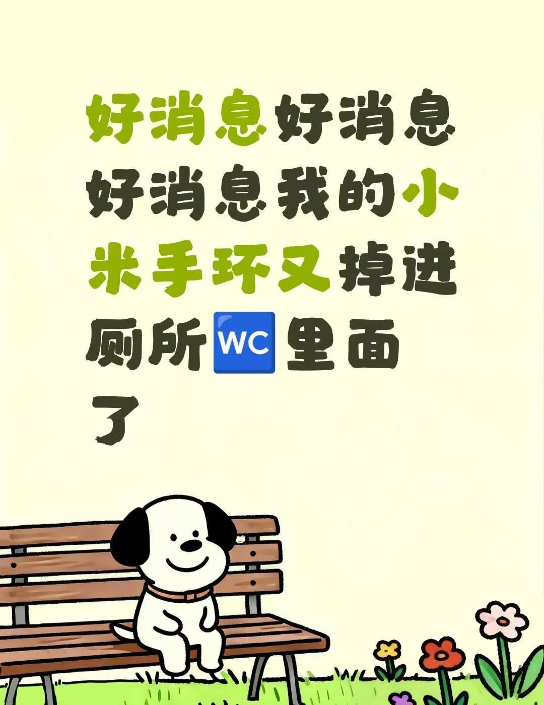 所以小米手环持有者息屏默哀。好消息好消息好消息我的小米手环又掉进厕所🚾里面了小