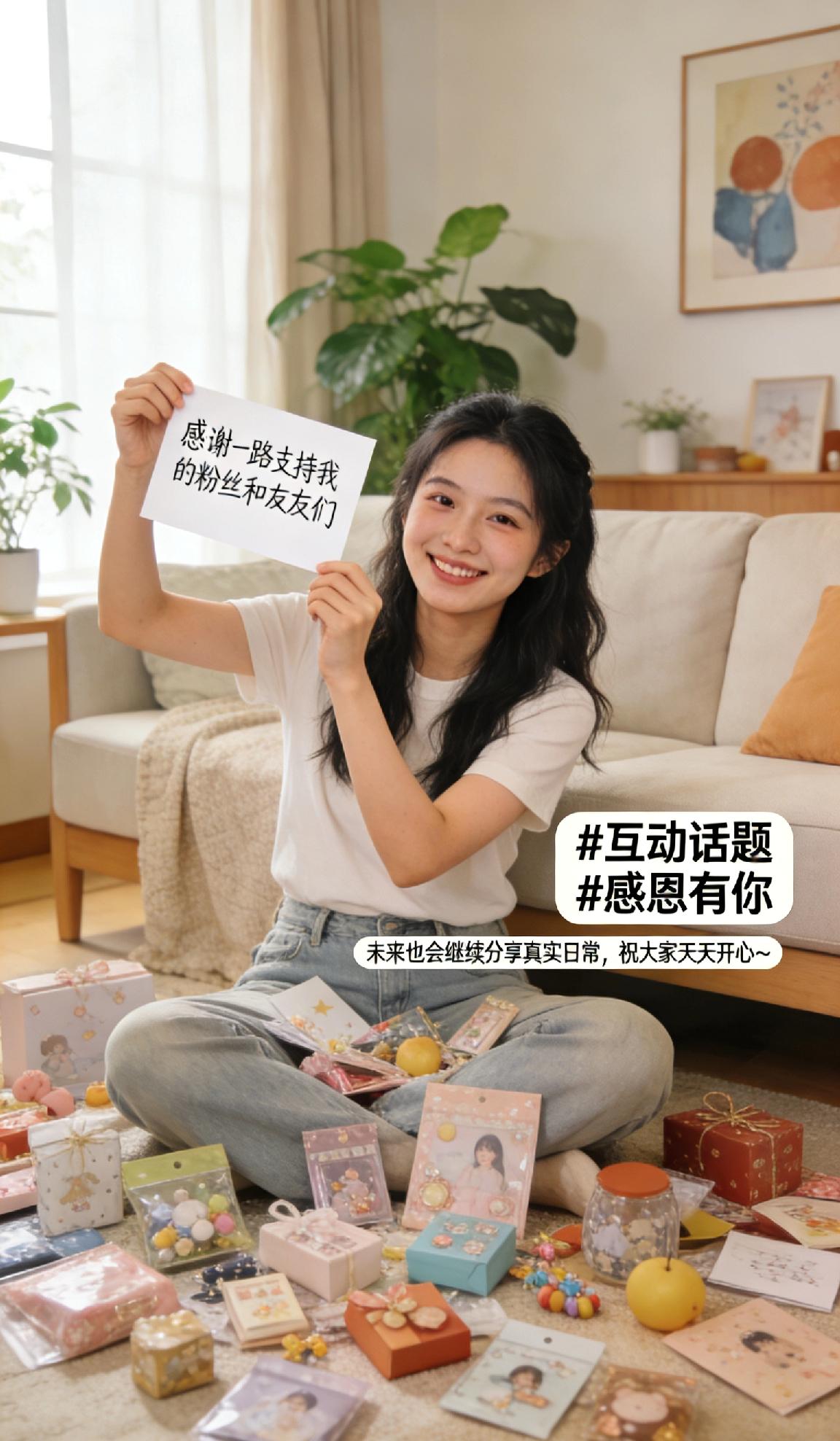 感恩陪伴，互动常在，每天和大家互动，是我最开心的事。感谢一路支持我的粉丝和友友们