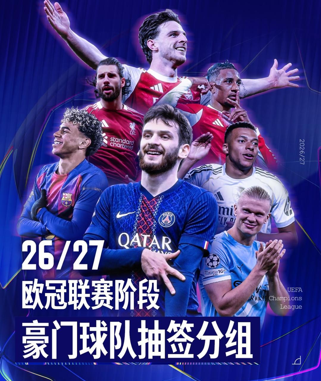 欧冠9大豪强“签运”分档，谁被保送、谁被针对？
1.一般模式
 皇马：联赛阶段只