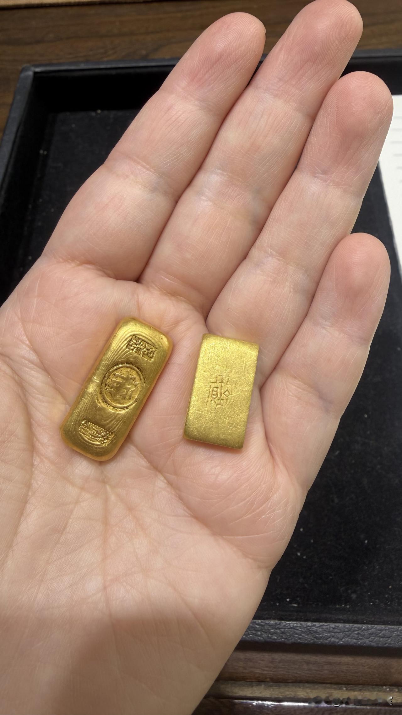 收获民国的半两和一两老金锭！握在手里沉甸甸的感觉，还是老物件更有温度！