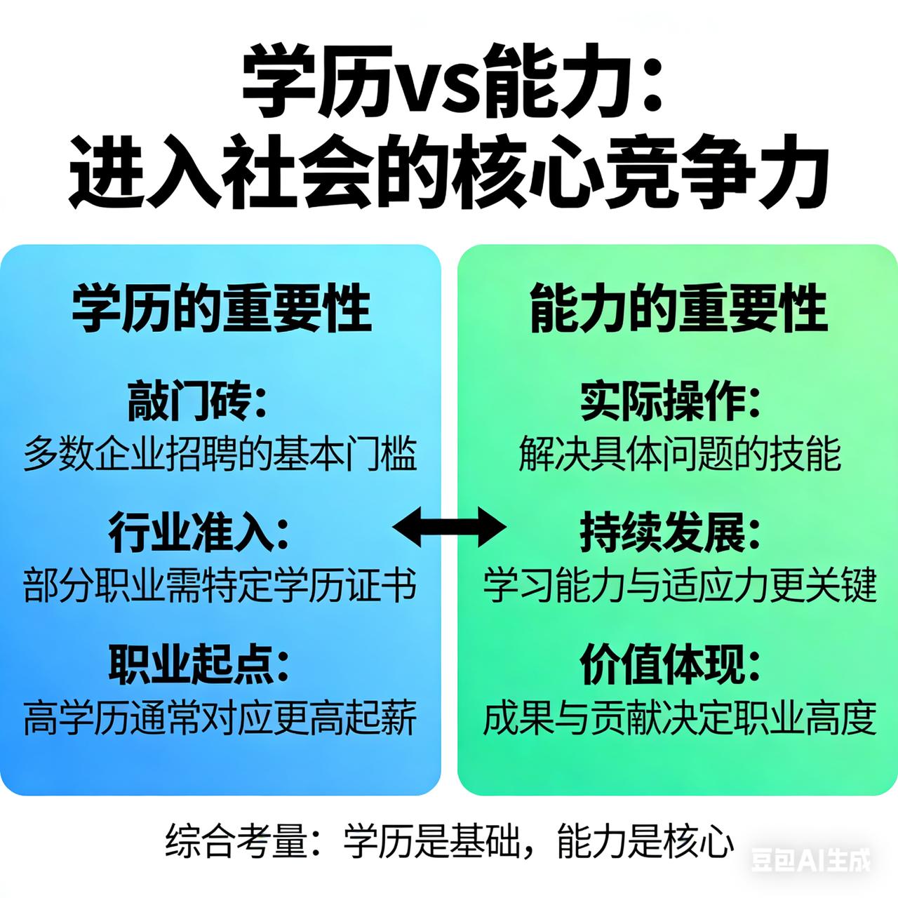步入社会，到底重学历还是重能力？
 
很多人刚出社会都会纠结这个问题，其实答案一