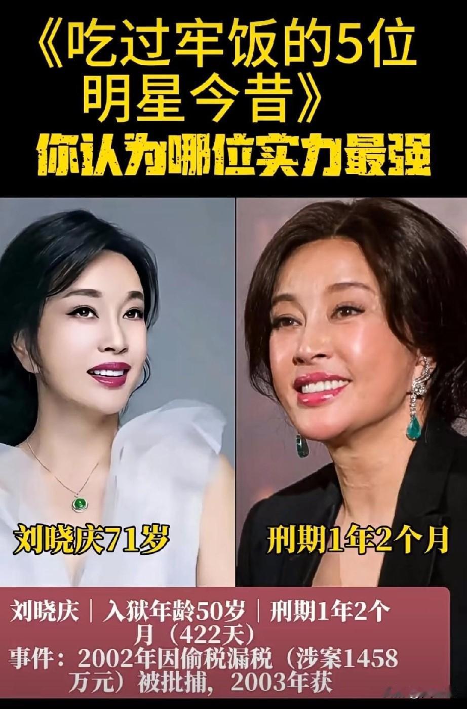 吃过牢饭的5位明星今昔
你认为哪位实力最强？