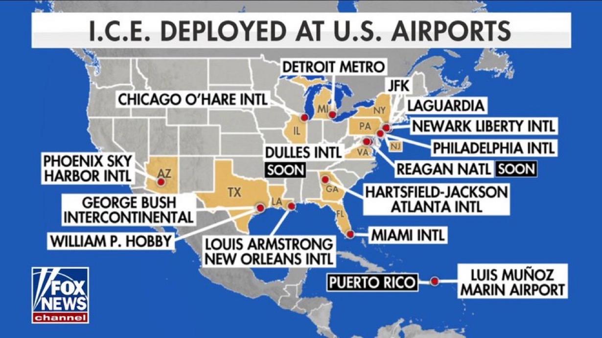 由于国土安全部拨款法案未能通过，停发工资一个多月，美国运输安全管理局 (TSA)