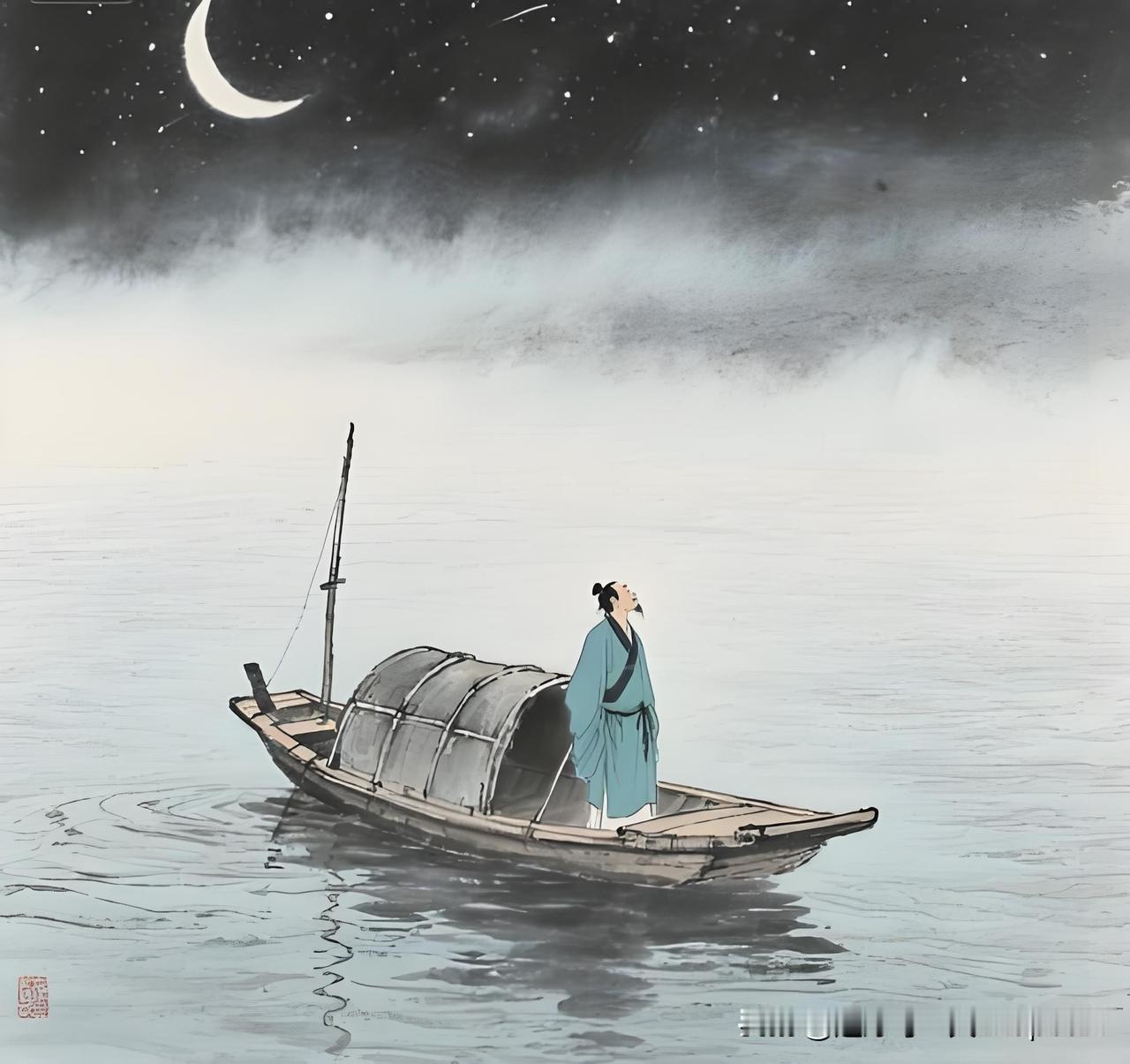 《秋霁》
——唐.崔道融 
雨霁长空荡涤清，
远山初出未知名。
夜来江上如钩月，