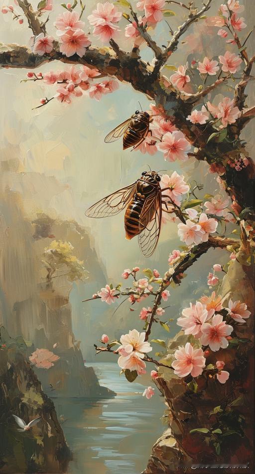 上联：两岸蝉鸣熏风暖 
下联：千山翠色映日辉
横批：夏日和鸣