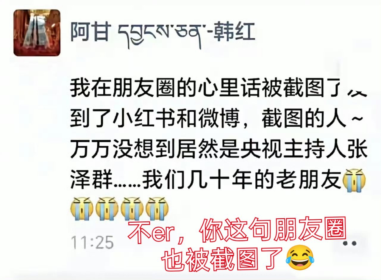韩红道歉韩红你朋友圈又被截图了罗永浩为韩红发声 其实最早大家只是觉得“走个面儿”
