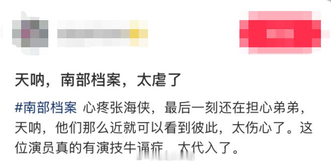 南部档案还要虐我几集我不行了这里看得我都要心碎了 两个人都是小苦包来的