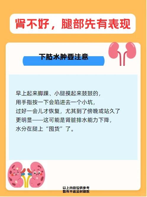 肾不好，腿部先有表现！