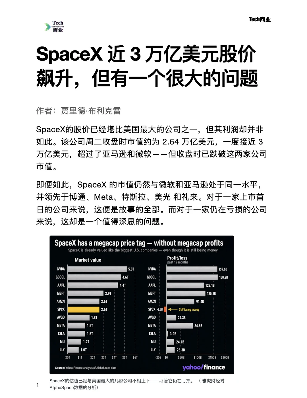 SpaceX近3万亿美元飙升，但有个很大的问题