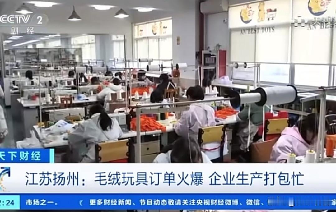 央视聚焦！扬州毛绒玩具订单火爆，生产打包忙不停
马年生肖玩具成爆款，企业订单同比