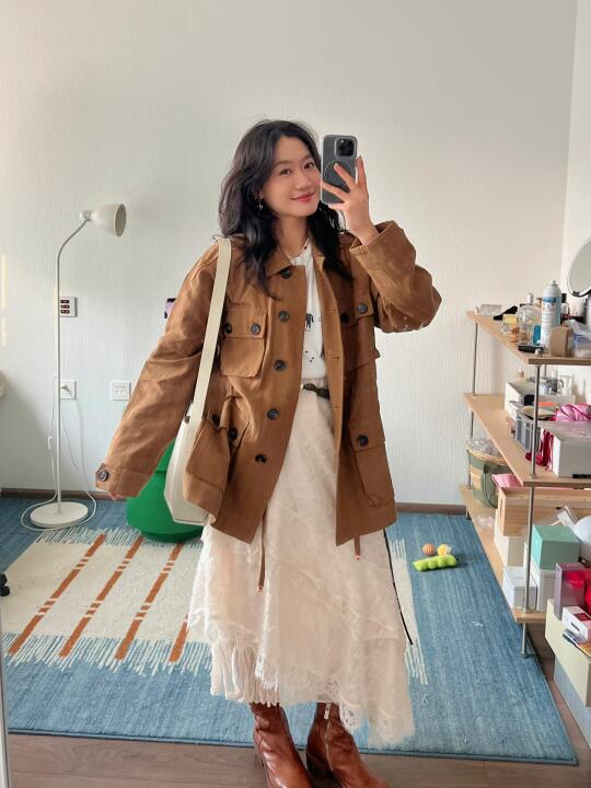 163cm/57kg的浅春look*9