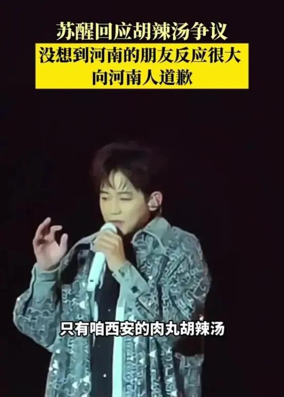 苏醒夸家乡胡辣汤却翻车，深夜道歉化解风波！歌手苏醒在西安演出时，自豪地推荐家乡的