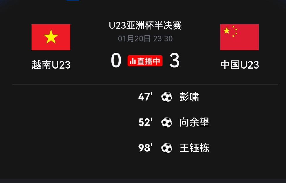 恭喜国足U23强势晋级亚洲杯决赛圈！1月24日，他们将在沙特赛场与日本U23展开