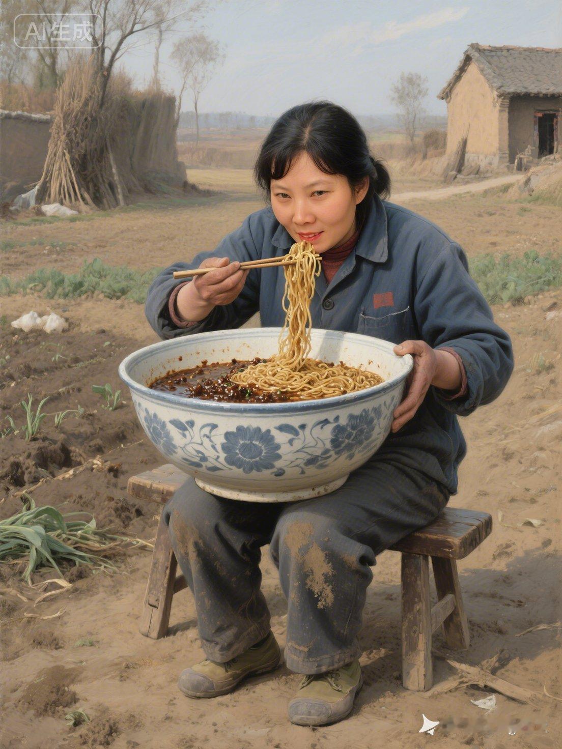 乡村生活里的简单幸福：一碗热腾腾的面条，暖心暖胃。