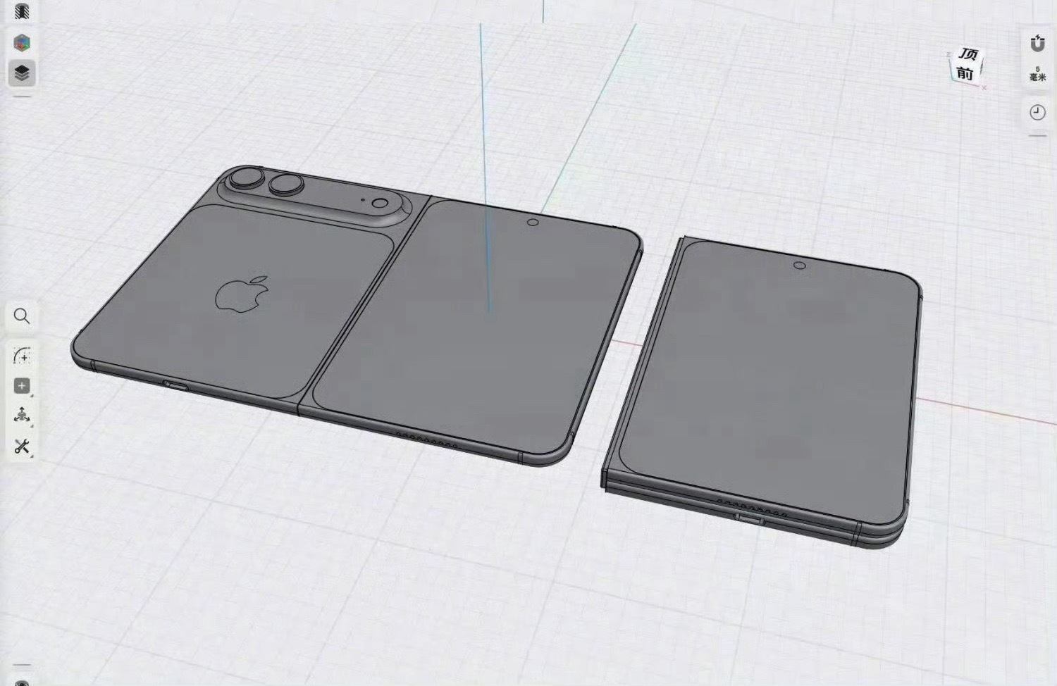 为何多家厂商布局阔折叠 注意接下来，苹果，三星这种就是大阔折，就是这种阔的形态。