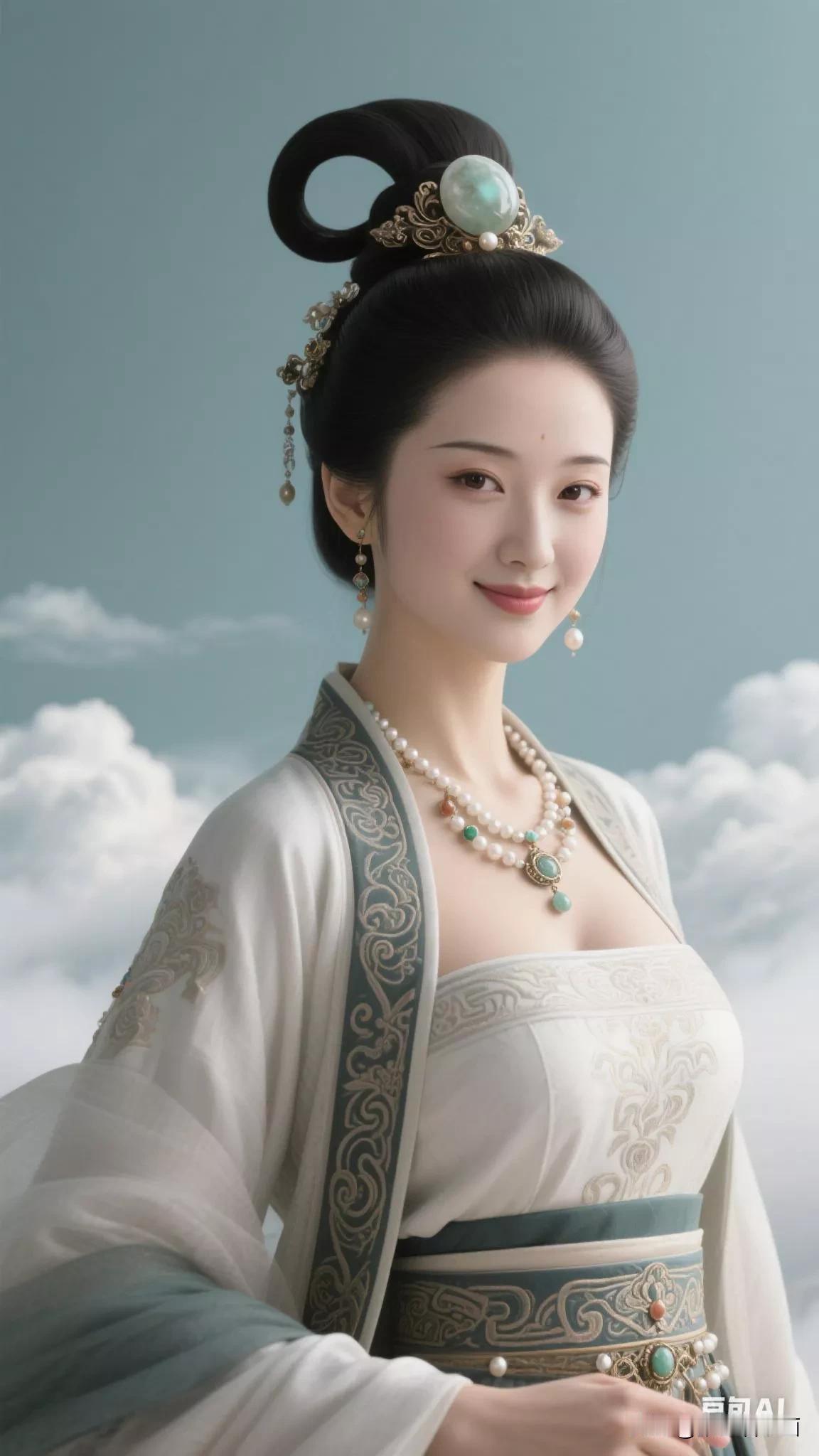 穿越时空的古典美人，惊艳了整个古代！张立启原创书画AI作品古仕女发髻集锦第第36