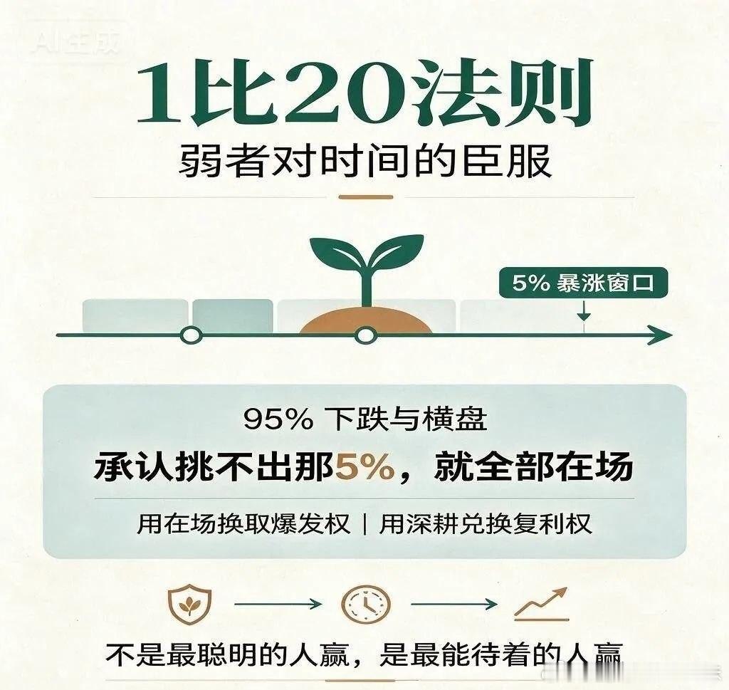 1比20法则” = 弱者接受等待这是张亚群对时间本质的深刻洞察，也是“弱者思维”