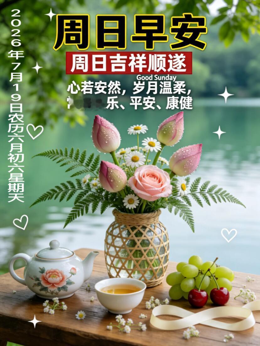 2026.7.19周日早安祝福图片壁纸拿图吱一声噢～ 