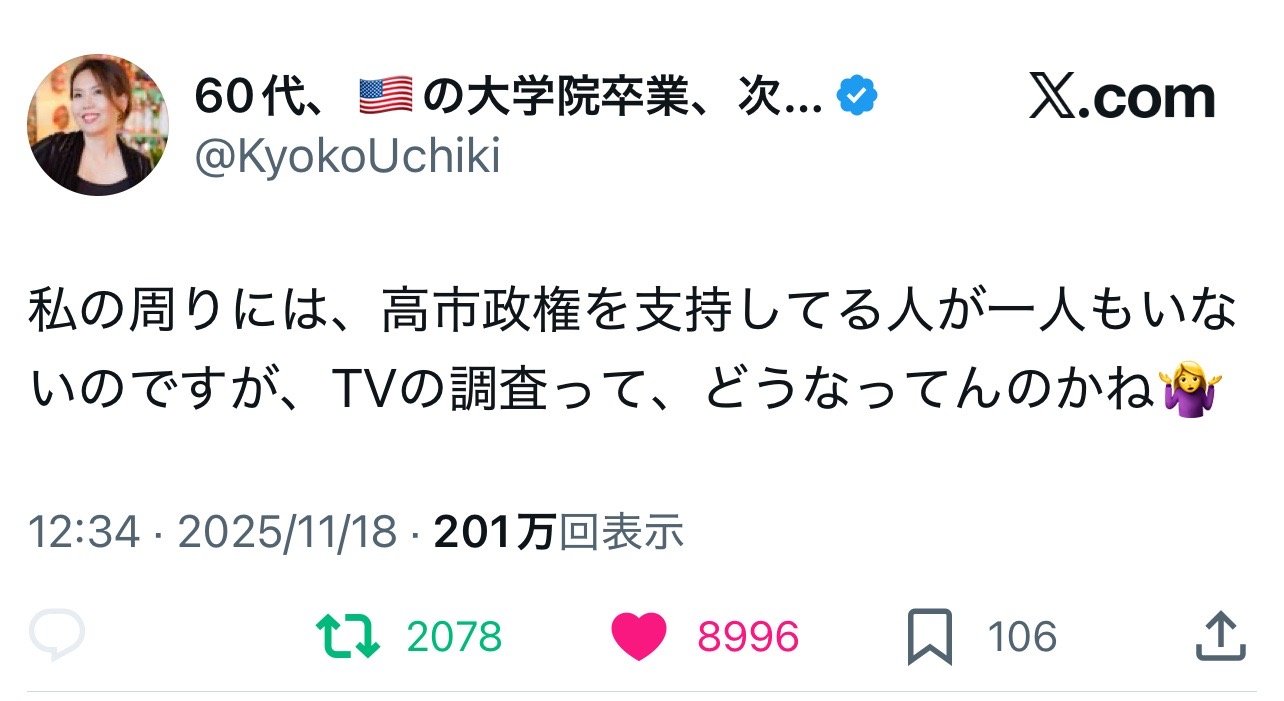 同问我身边也没有一个支持高市的 