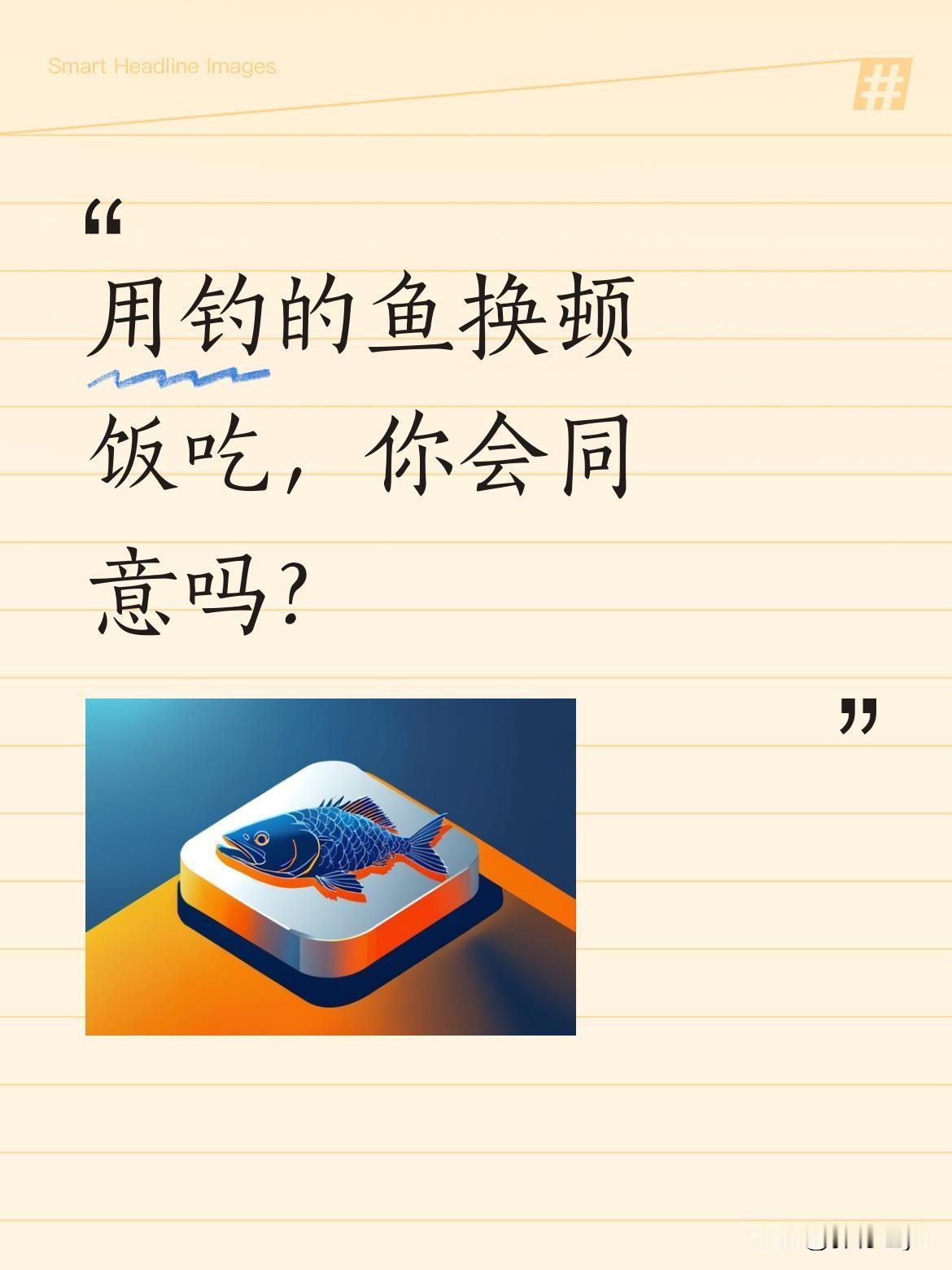 用钓的鱼换顿饭吃，你会同意吗？
几位钓鱼爱好者走进餐馆，想用自己钓的鱼换一顿饭。