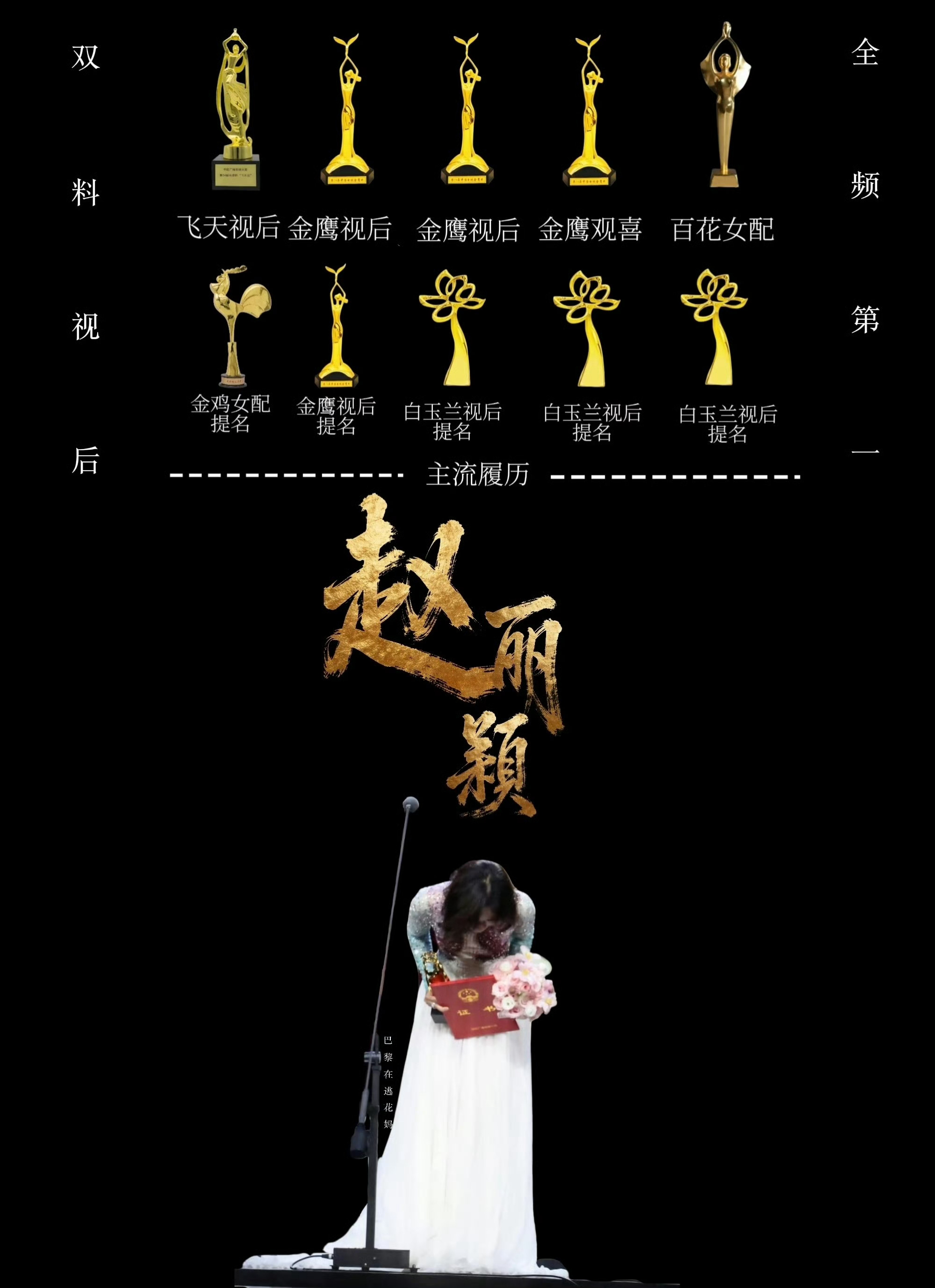 三大85花白玉兰场刊介绍视后太谦虚了 有这么多奖杯🏆拿的过来嘛 
