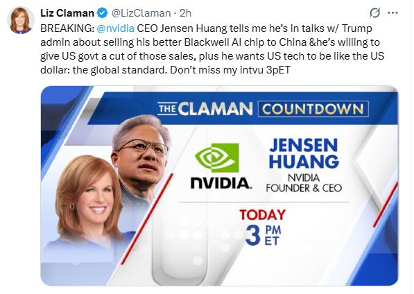 BREAKING: Nvidia in talks with us to sel