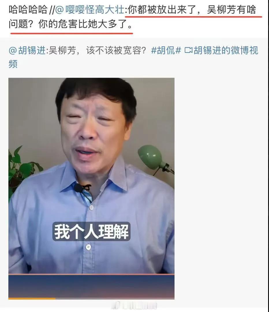 这届网友也太毒舌了，哈哈哈。老胡胸口中了一枪。