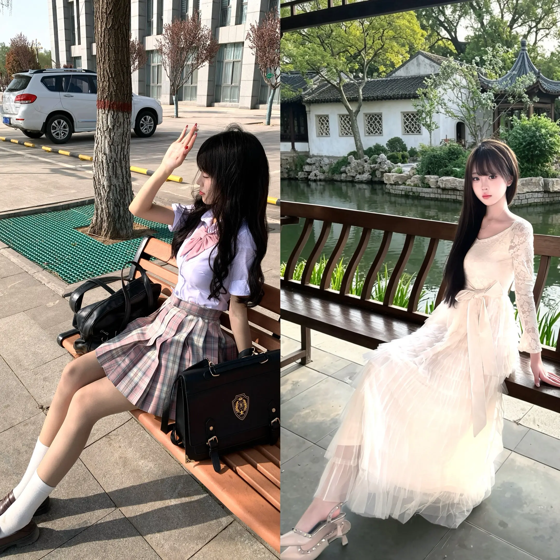 是的我变漂亮了 我会打扮了  我的头发剪短又长长了 人就是会变的 这六...