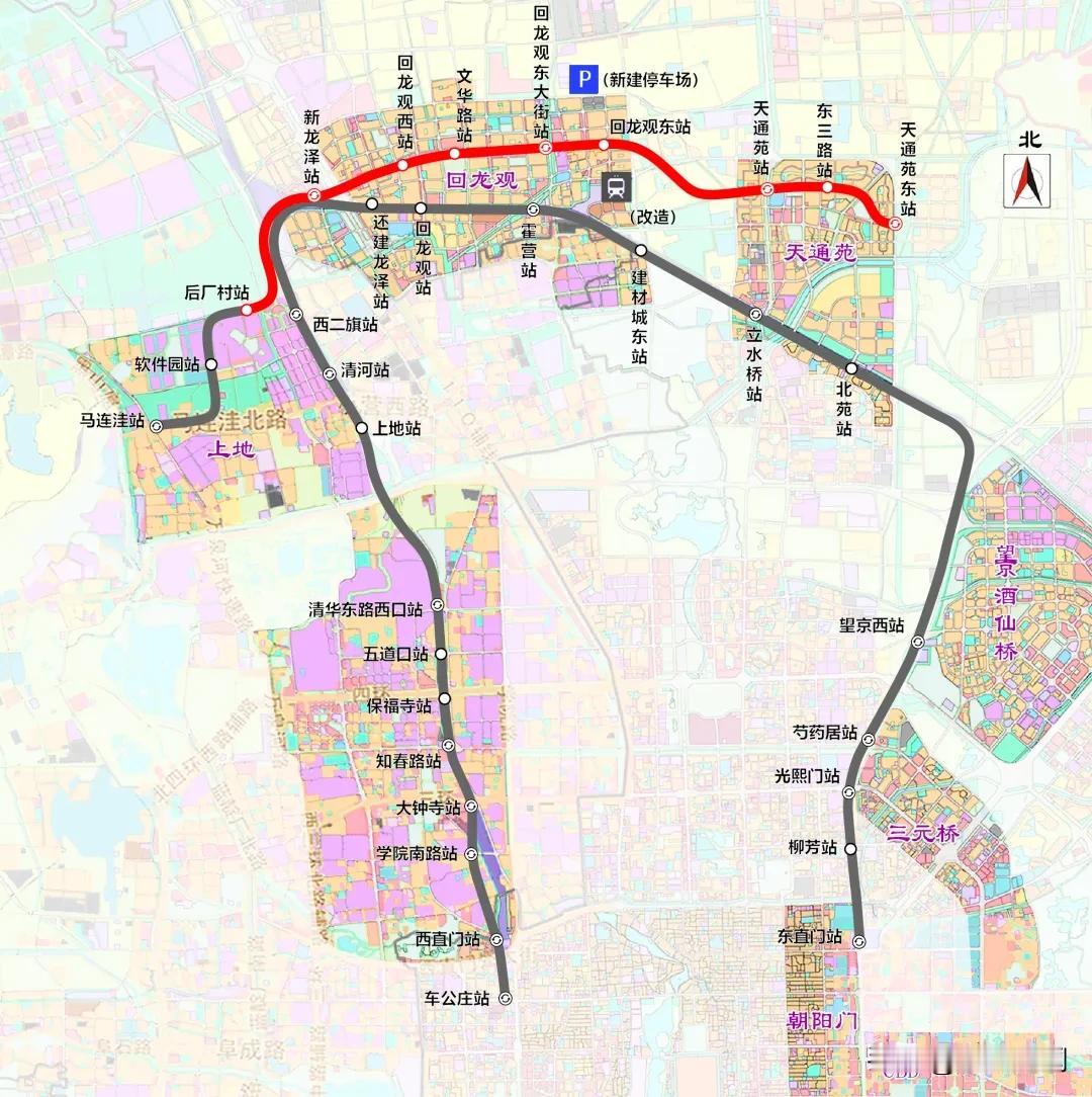 从后厂村—>天通苑东未来会非常方便，地铁13号线扩能提升工程将两个大社区紧密连接