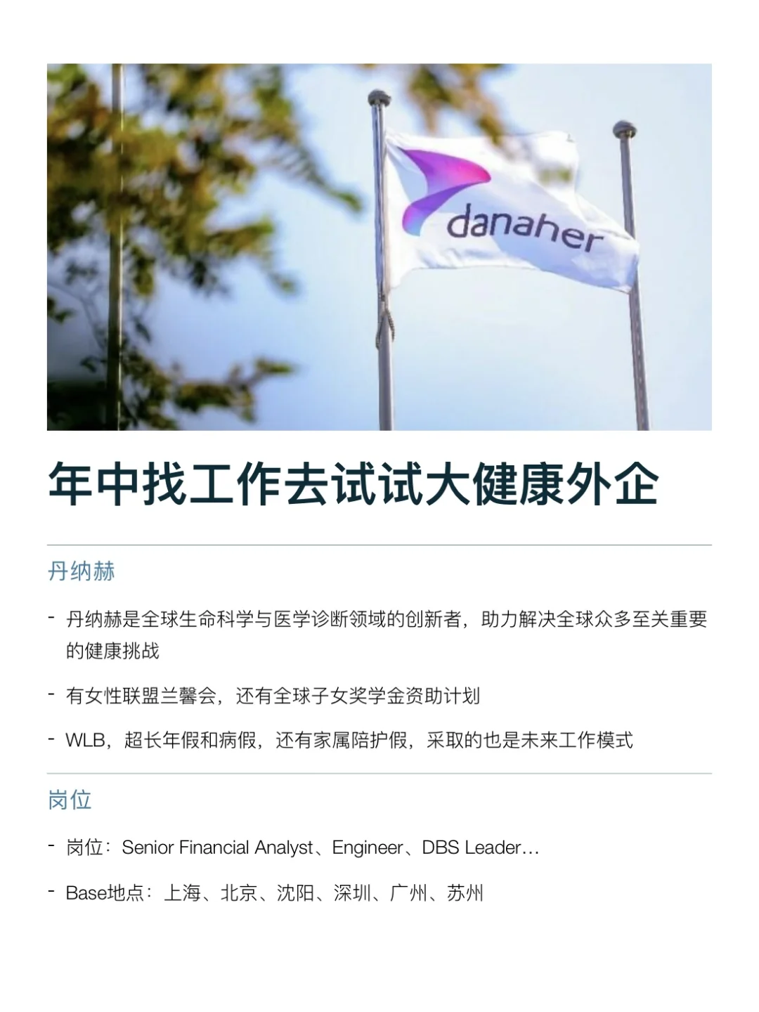 年中找工作，大健康外企是真的很香