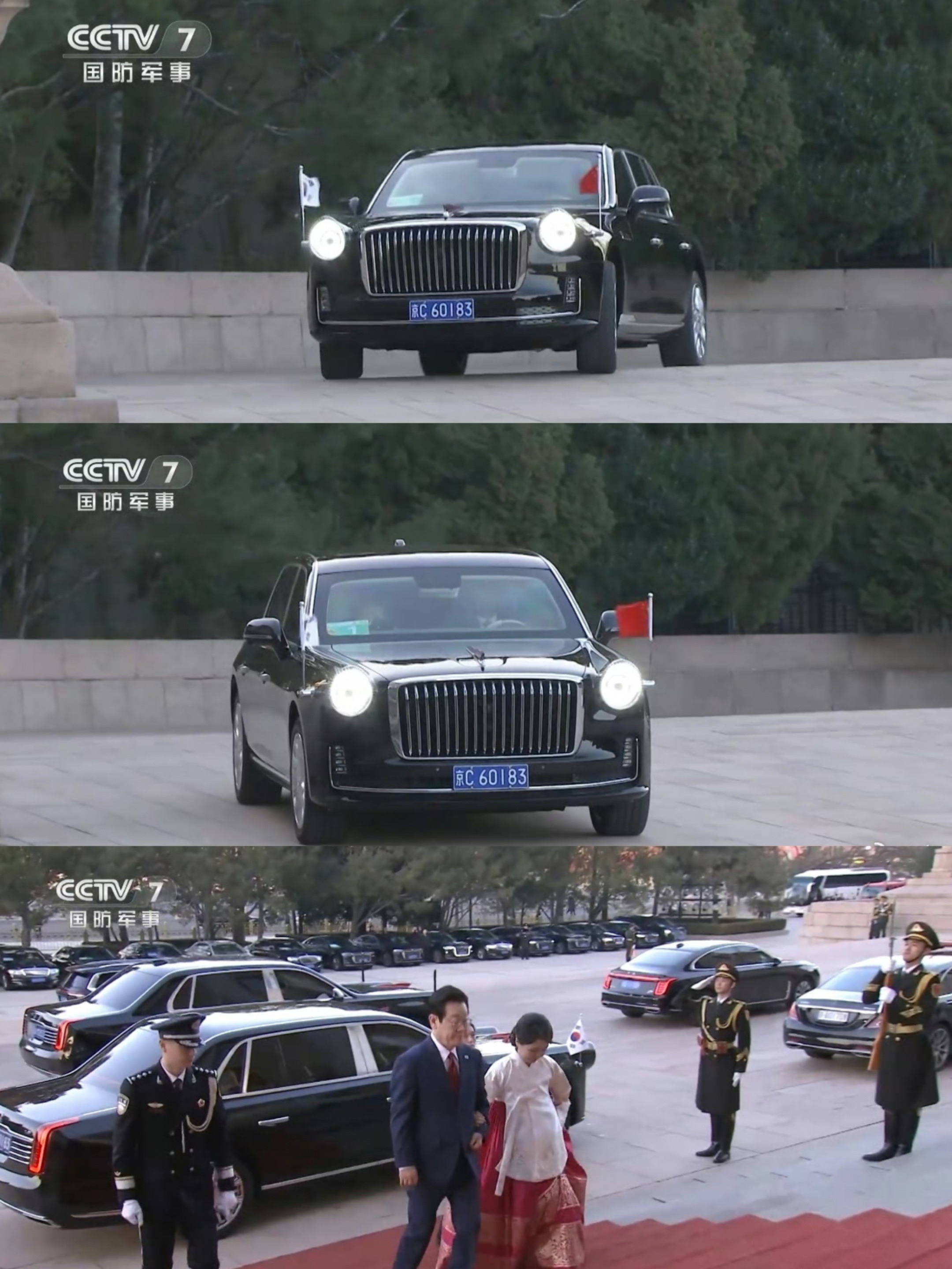 近日，韩国总统李在明首次访华，坐上了全新红旗国礼，还用着小米15 Ultra自拍