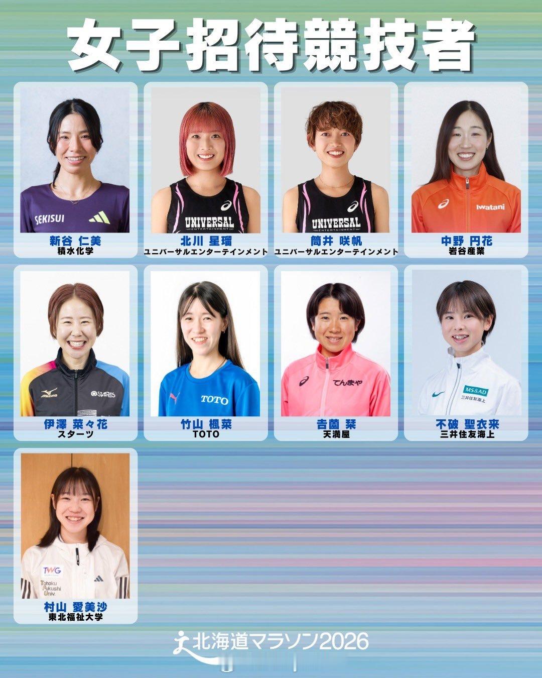 2026北海道马拉松精英运动员阵容：吉田響新谷仁美北海道马拉松跑步