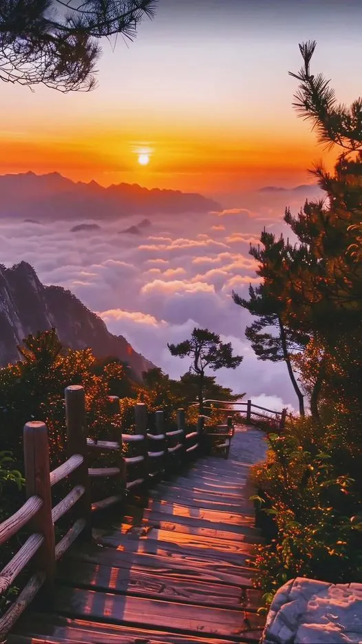 美图欣赏——黄山峡谷 - 在落日余晖中陶醉