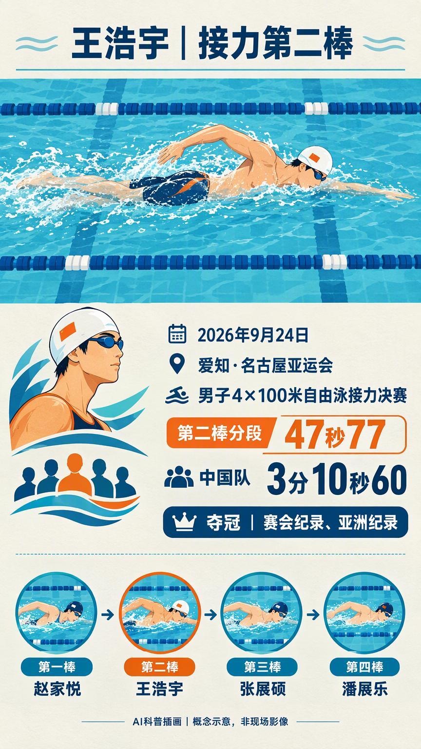 47秒77的第二棒：王浩宇怎样成为接力阵容中的稳定一环王浩宇亚运接力第二棒202