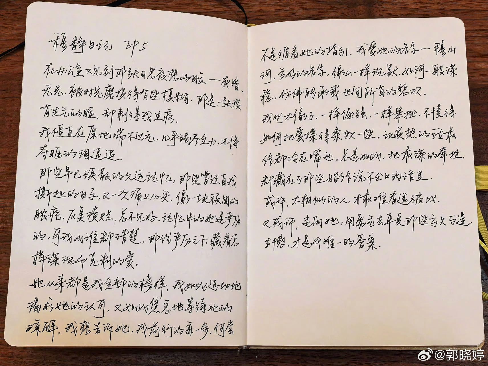 郭晓婷让方穆静疯长出血肉和思想 把角色当成真实存在的灵魂去对待，所以她有了日记，