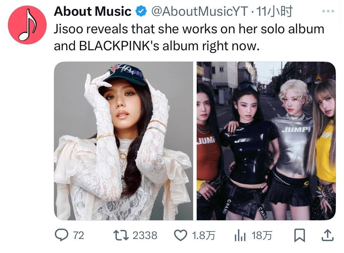 推热转，金智秀正在同时制作自己的个人专辑和 BLACKPINK的专辑。 ​​​
